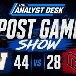 The Analyst Desk CFL Post Game Show graphic after the Winnipeg Blue Bombers defeated the Montreal Alouettes 44-28.