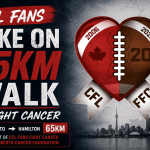 CFL Fans fight cancer logo map of walk