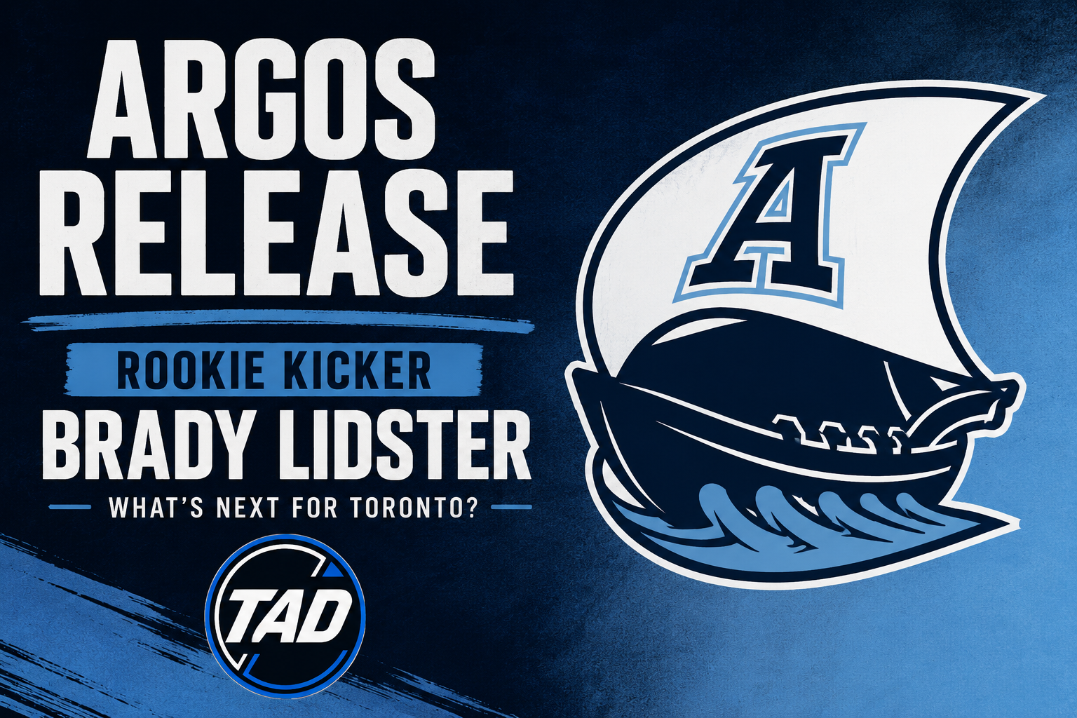 Toronto Argonauts release rookie kicker Brady Lidster