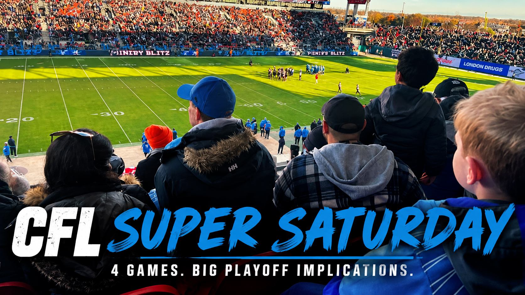 CFL fans watching a football game ahead of CFL Super Saturday