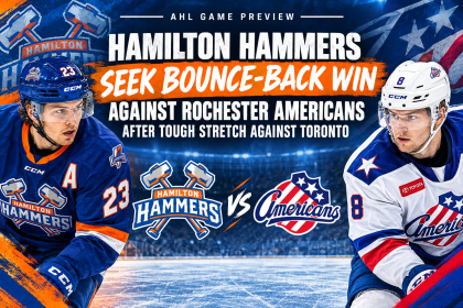 Hamilton Hammers Seek Bounce-Back Win Against Rochester Americans After Tough Stretch Against Toronto